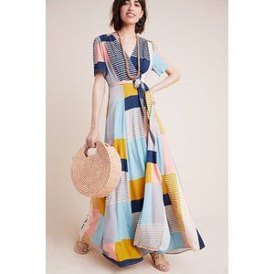 Anthropologie The Odells Positano Wrap Maxi Dress